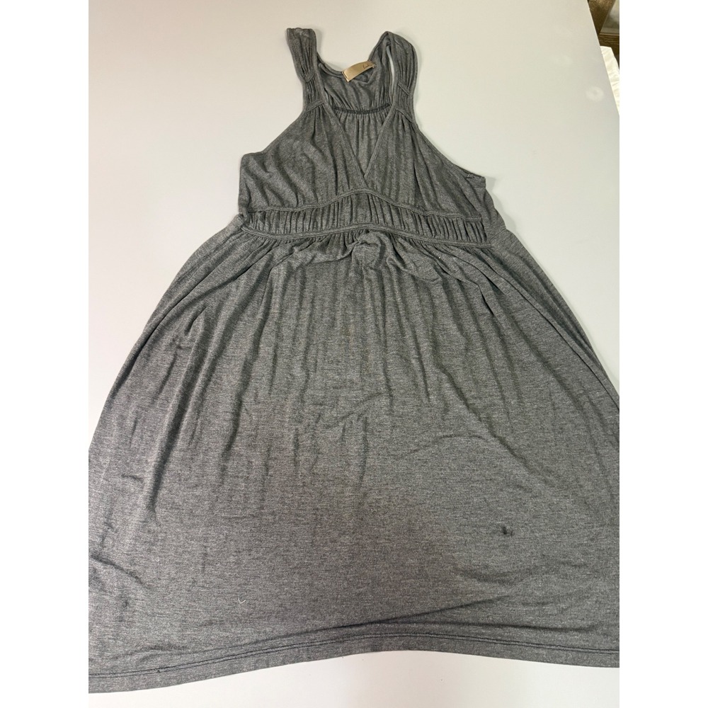 Lush Womens Charcoal Gray V-Neck Empire Waist Mini Dress DR90228-06 Size L